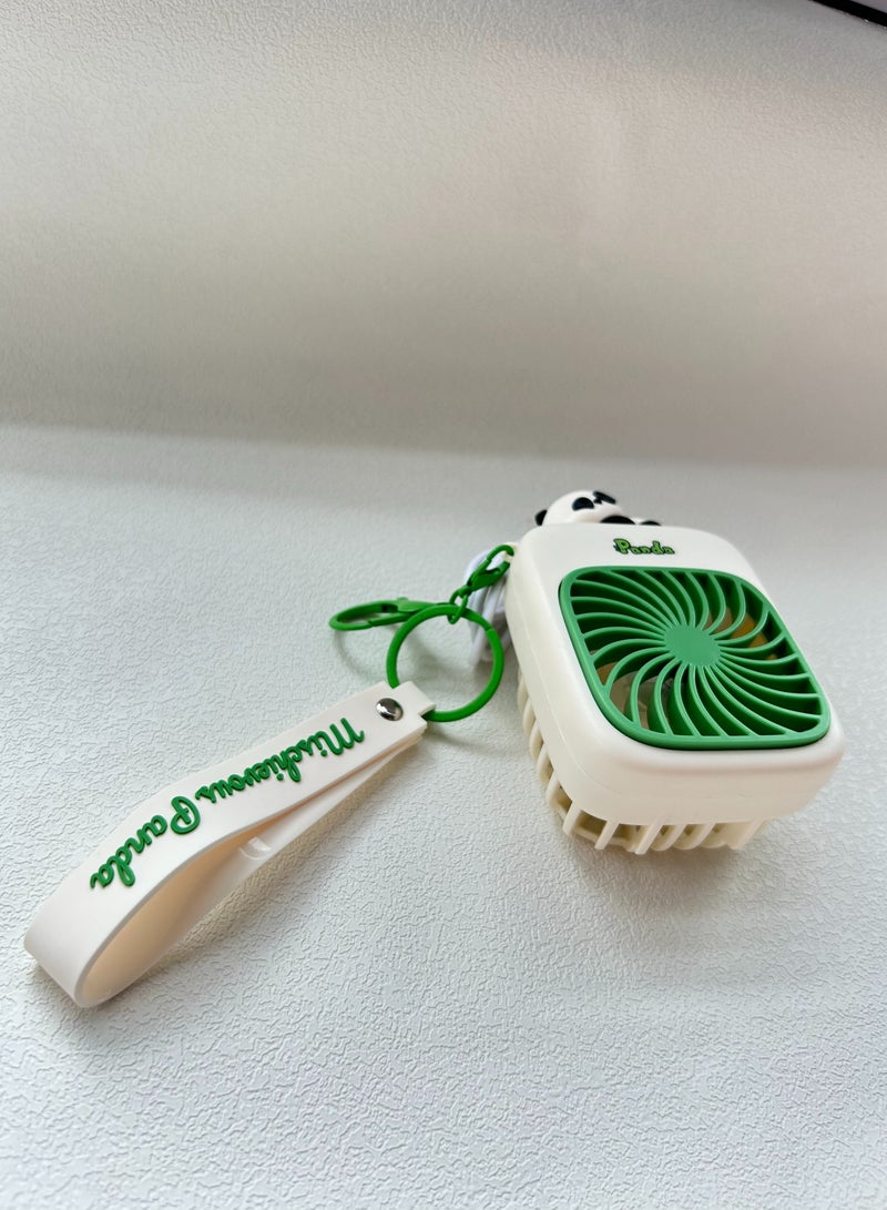 Portable USB Charging Fan ABS and PVC Three Speed Settings Can Be Hung on Backpack Green 64 * 43 * 104 mm  - Image 4