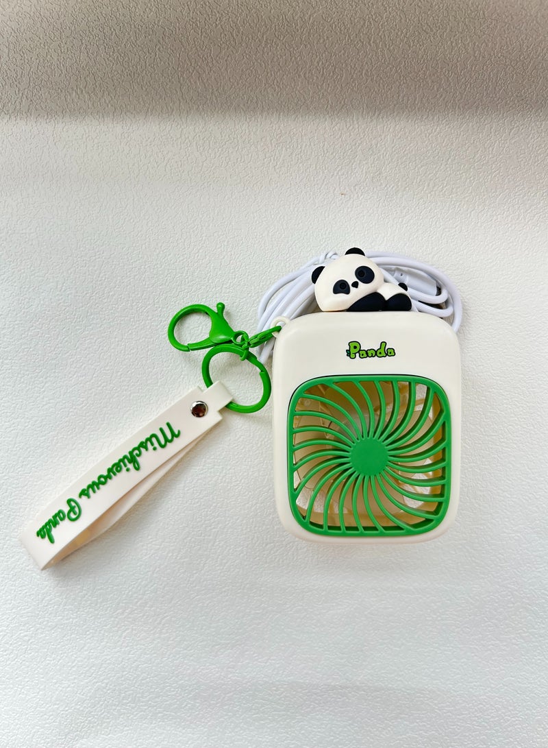 Portable USB Charging Fan ABS and PVC Three Speed Settings Can Be Hung on Backpack Green 64 * 43 * 104 mm  - Image 5