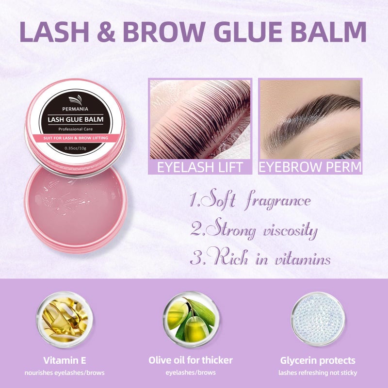 PERMANIA Lash Perm and Black Kit,Salon Grade Supplies for Eyelash Lift and Brow Lamination Black Ti-nt with Lash Lift Balm 4 IN 1 Fast Quick Curling & Coloring Natural Result Hair Color Developers - Image 2