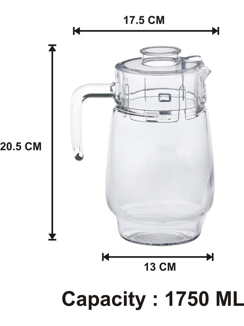 AFAST Afast Designer Jug Set of 1 with Stylish Glasses for Serving Water Juice Cold Drinks and Other Drinking Bavrage Glass 250 Ml Jug 1800 Ml Color Transparent Clear - Image 3
