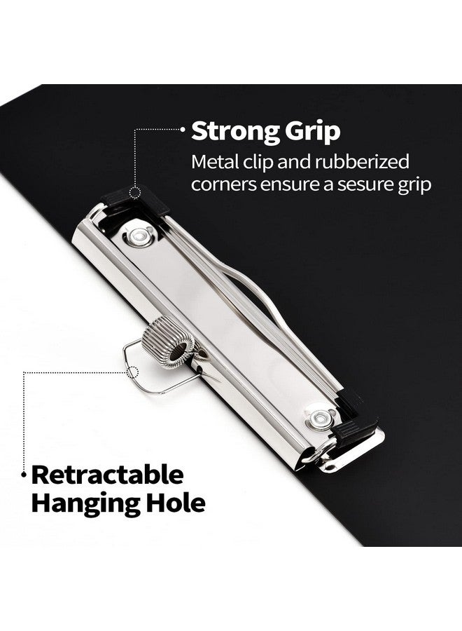 Sooez Plastic Clipboard With Pen Holder [10% Thicker] Clip Boards 8.5X11 With Low Profile Clip Cute Hanging Clipboard Standard Letter Size A4 For Women Kid Teacher Office & School Supplies Black - Image 5