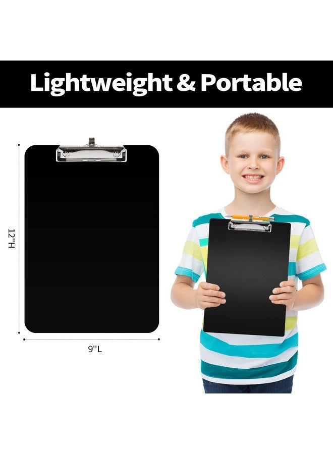 Sooez Plastic Clipboard With Pen Holder [10% Thicker] Clip Boards 8.5X11 With Low Profile Clip Cute Hanging Clipboard Standard Letter Size A4 For Women Kid Teacher Office & School Supplies Black - Image 4