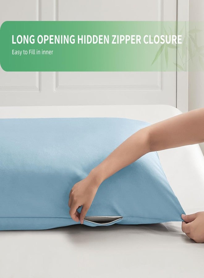 Parkdeny Body Pillowcase, Cooling Viscose from Bamboo Pillow Cover with Zipper Closure, Soft Moisture-Wicking for Hot Sleepers, Hair and Skin-Friendly, Aqua Blue, 1 Pack - Image 4