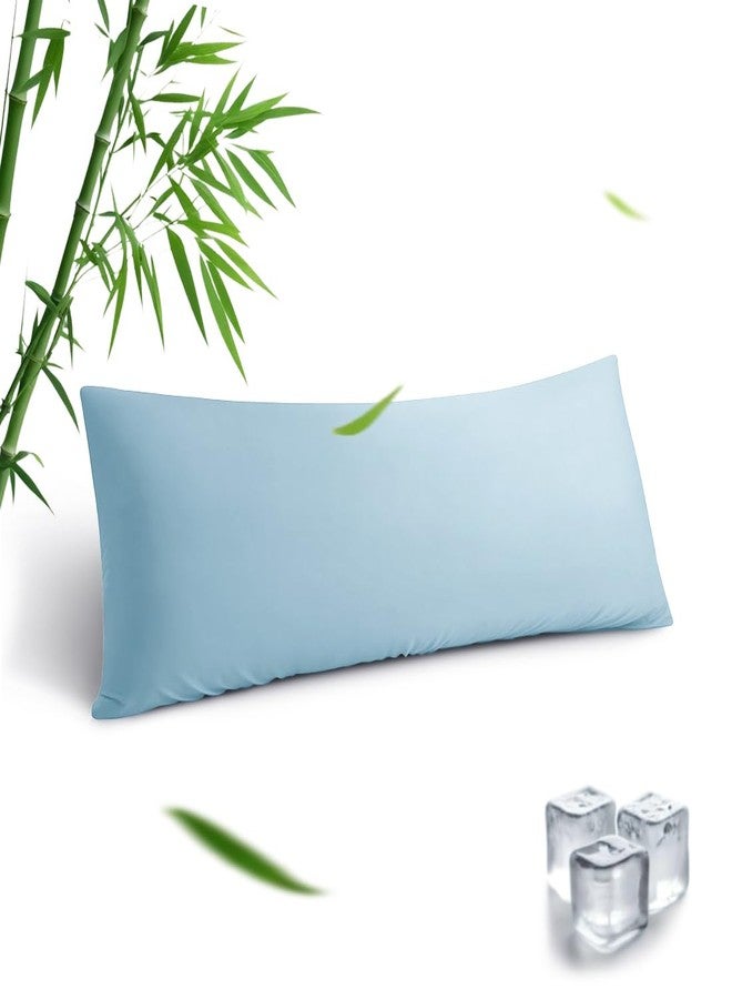 Parkdeny Body Pillowcase, Cooling Viscose from Bamboo Pillow Cover with Zipper Closure, Soft Moisture-Wicking for Hot Sleepers, Hair and Skin-Friendly, Aqua Blue, 1 Pack - Image 1