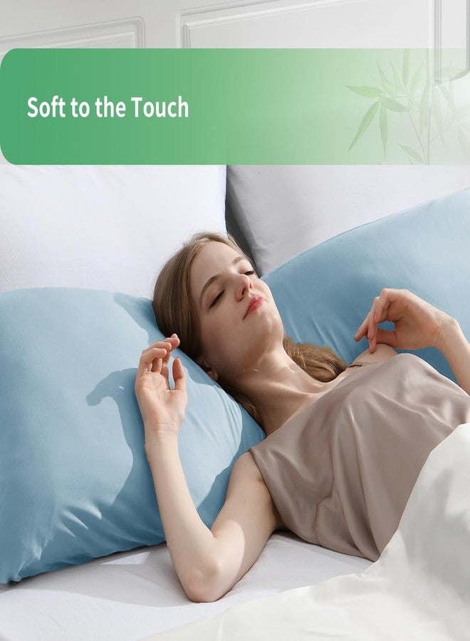 Parkdeny Body Pillowcase, Cooling Viscose from Bamboo Pillow Cover with Zipper Closure, Soft Moisture-Wicking for Hot Sleepers, Hair and Skin-Friendly, Aqua Blue, 1 Pack - Image 3