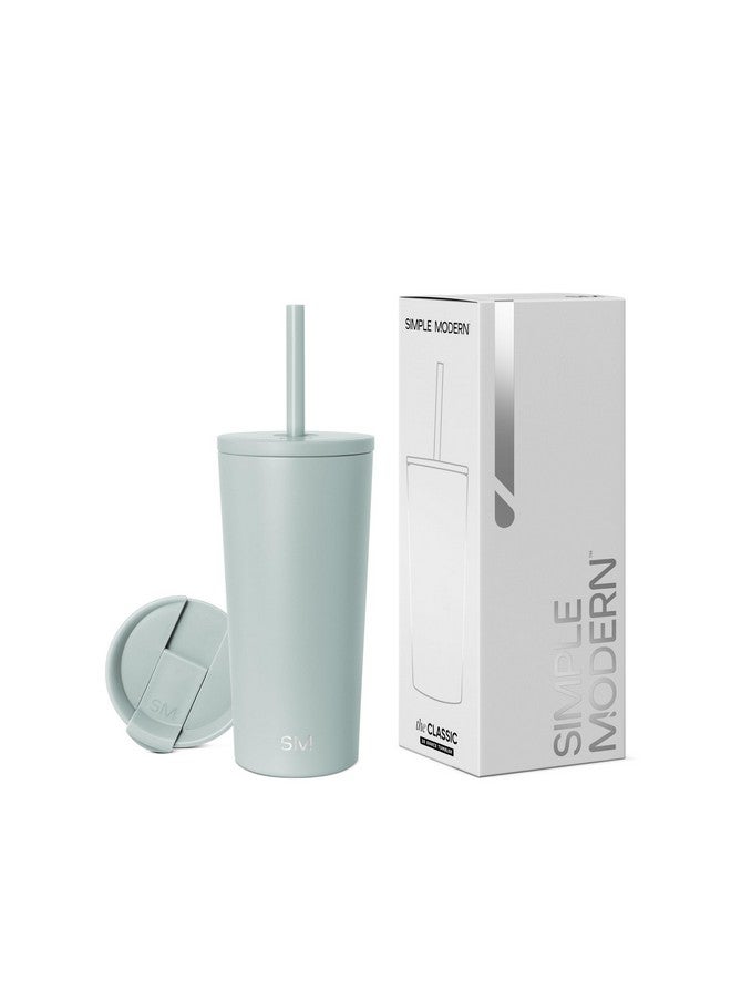 Simple Modern Simple Modern Insulated Tumbler with Lid and Straw | Iced Coffee Cup Reusable Stainless Steel Water Bottle Travel Mug | Gifts for Women Men Her Him | Classic Collection | 20oz | Sea Glass Sage - Image 1