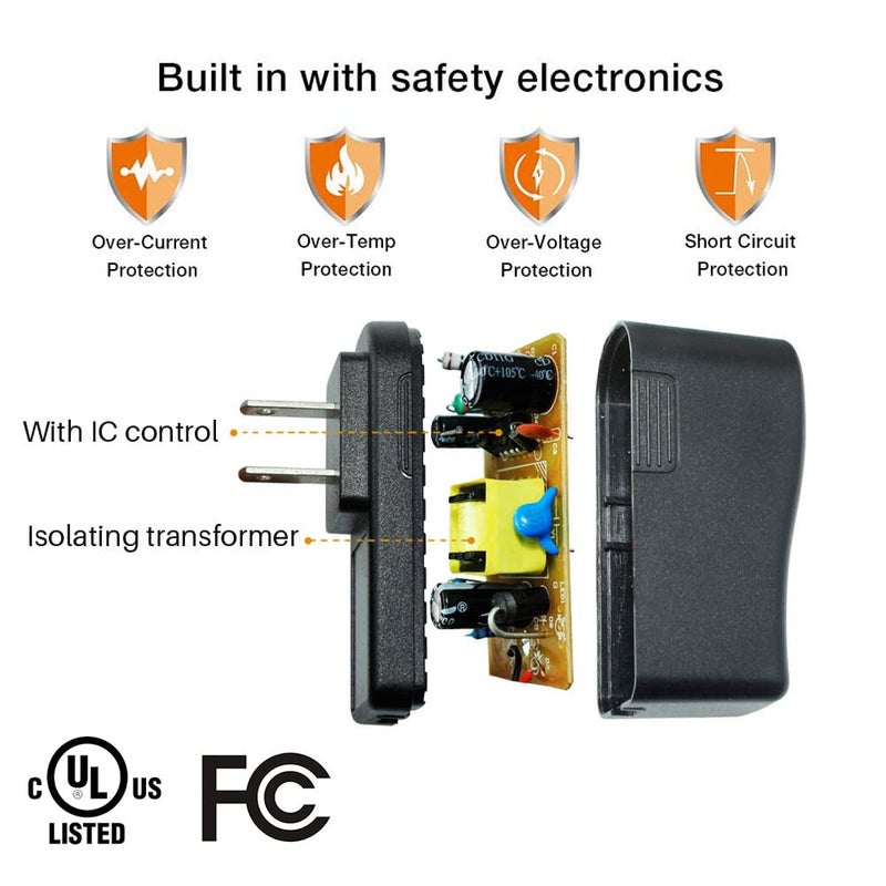 FouceClaus Ac Dc Adapter for Brother P-Touch PT-D210 PTD 210 PTD220 PT-D200VP PTH110 Label Maker, UL Listed Power Supply Charger for Brother AD-24 AD-24ES AD-20 AD-30 (8.2 Ft Long Cord) - Image 2
