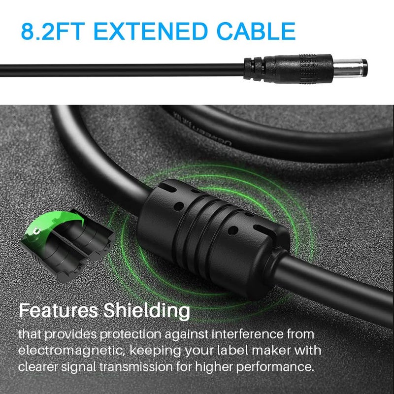 FouceClaus Ac Dc Adapter for Brother P-Touch PT-D210 PTD 210 PTD220 PT-D200VP PTH110 Label Maker, UL Listed Power Supply Charger for Brother AD-24 AD-24ES AD-20 AD-30 (8.2 Ft Long Cord) - Image 4