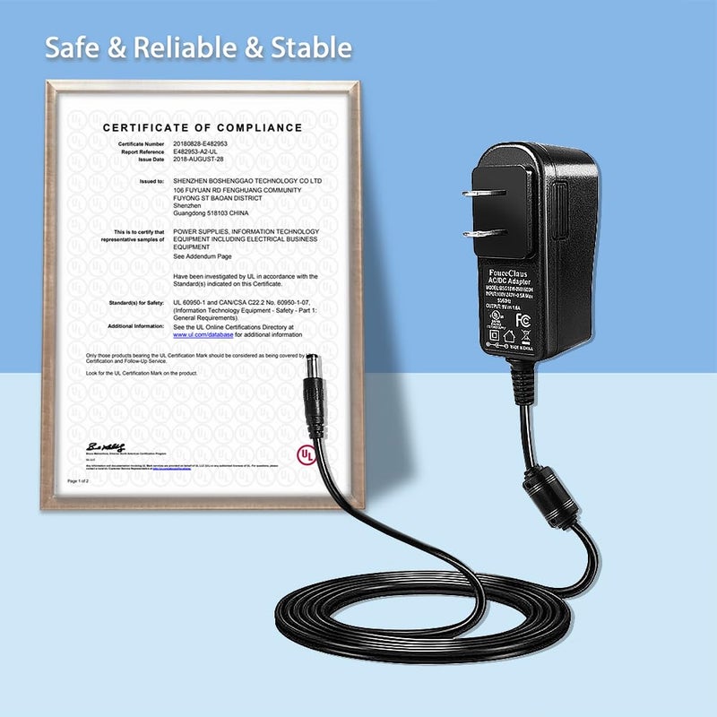 FouceClaus Ac Dc Adapter for Brother P-Touch PT-D210 PTD 210 PTD220 PT-D200VP PTH110 Label Maker, UL Listed Power Supply Charger for Brother AD-24 AD-24ES AD-20 AD-30 (8.2 Ft Long Cord) - Image 5