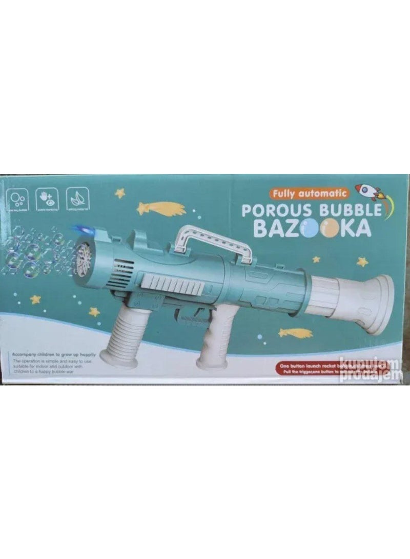 مسدس فقاعات للأطفال الكبار لعبة كرتونية كهربائية مضيئة أوتوماتيكية تنفخ الفقاعات هدية "أزرق" - Image 1