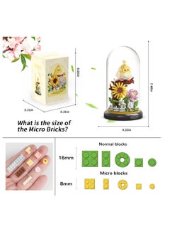 KASTWAVE 958 PCS Parrot Flower Bouquet Building Set, Buildable Floral Display for Creative Kids, Animals Flowers Plants Decor with Dust Cover, Birthday Gift Building Toy for Boys Girls, Mini Building Blocks  - Image 5