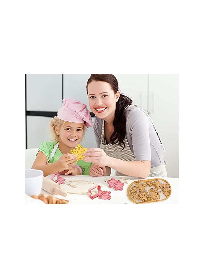 S-TOP 8PCS Animal Cookie Cutters, Animal Embossing Cookie Cutters with Plunger Stamps Set for Biscuit Fondant Cheese Baking Molds - Image 4