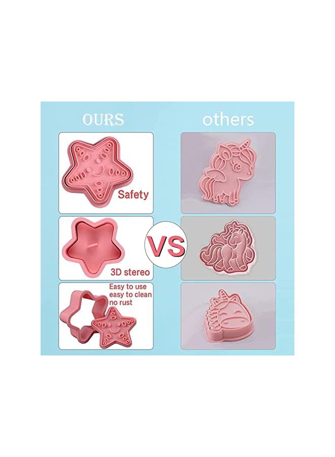 S-TOP 8PCS Animal Cookie Cutters, Animal Embossing Cookie Cutters with Plunger Stamps Set for Biscuit Fondant Cheese Baking Molds - Image 3