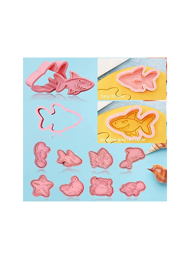 S-TOP 8PCS Animal Cookie Cutters, Animal Embossing Cookie Cutters with Plunger Stamps Set for Biscuit Fondant Cheese Baking Molds - Image 2