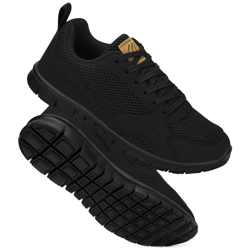 Ecetana Sneakers for Womens Walking Tennis Shoes Comfortable Lightweight Breathable Casual Non-Slip for Daily Work Allblack - Image 1