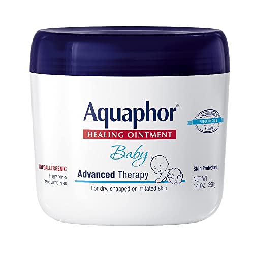Aquaphor Aquaphor Baby Healing Ointment Advanced Therapy Skin Protectant for Chapped or Dry Skin Drool Rash and Diaper Rash Ointment 14 Oz Jar