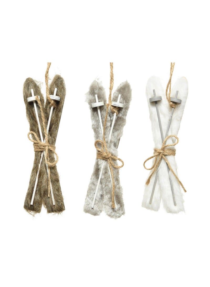 مجموعة زلاجات كامينغك من لوح النار بكثافة متوسطة مع فرو صناعي 3 ألوان، قطعة واحدة مختلطة