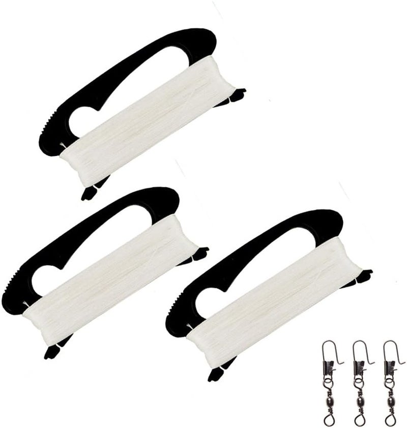 USATDD 328 Feet Kite Spool 3 Pack, Total 1000 Feet Kite Spool Handle with Line String Winding Board Outdoor Sports Tool with Connector Ready Black,Pack of 3 (3 Pack) - Image 1