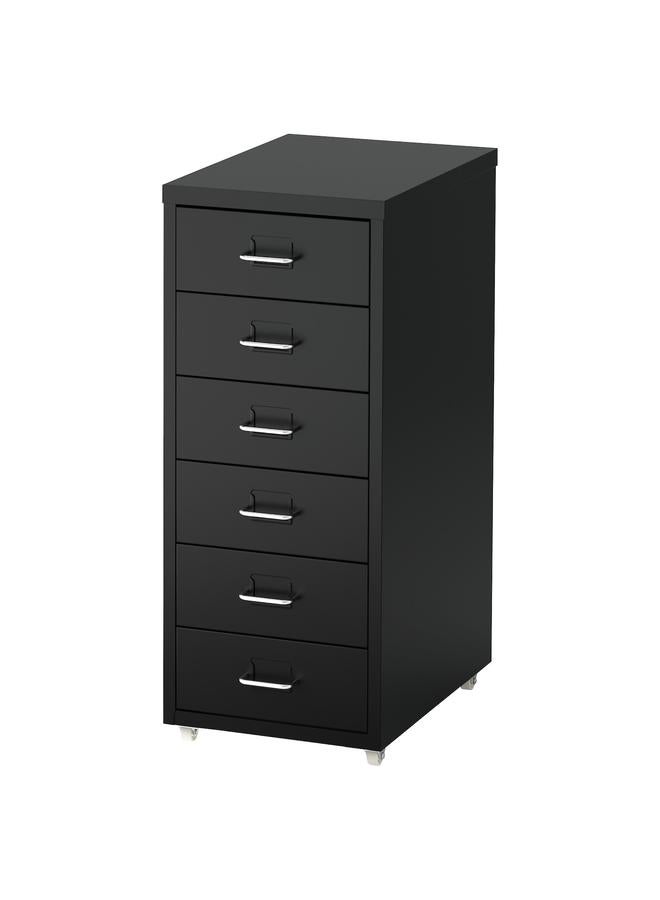 زبون وحدة أدراج بعجلات، أسود، 28×69 سم - Image 1