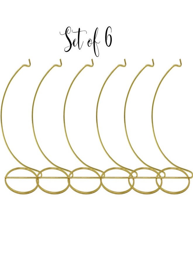 بانبيري ديزاينز حوامل عرض زينة عيد الميلاد الذهبية من بانبيري ديزاينز - مجموعة من 6 علاقات معدنية للزينة - حامل 9 بوصات - حامل لعرض التيراريوم - ملحق عرض - أعمال يدوية - 9 بوصات ارتفاع × 3 بوصات عمق - Image 2