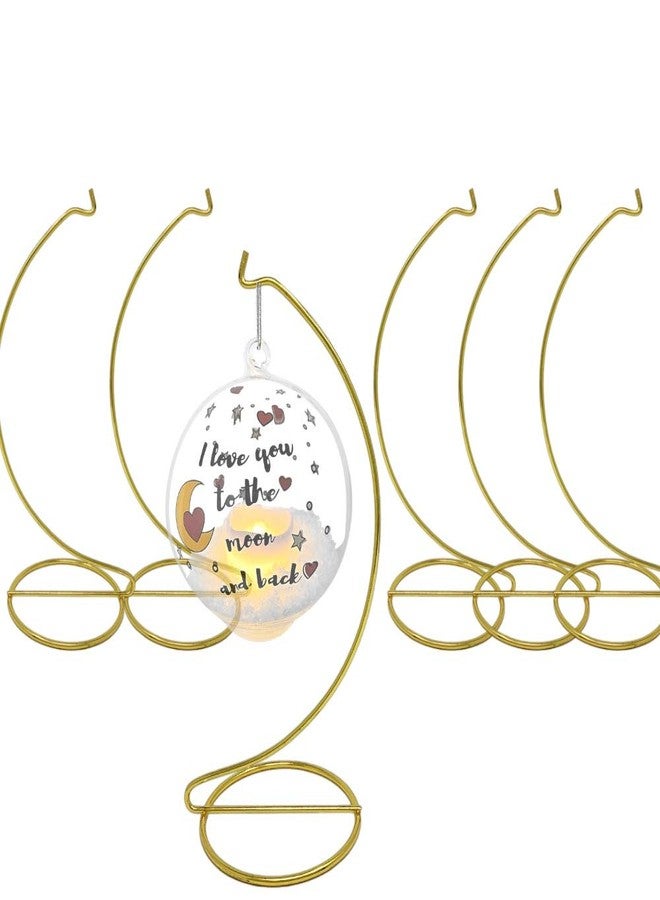 بانبيري ديزاينز حوامل عرض زينة عيد الميلاد الذهبية من بانبيري ديزاينز - مجموعة من 6 علاقات معدنية للزينة - حامل 9 بوصات - حامل لعرض التيراريوم - ملحق عرض - أعمال يدوية - 9 بوصات ارتفاع × 3 بوصات عمق - Image 1