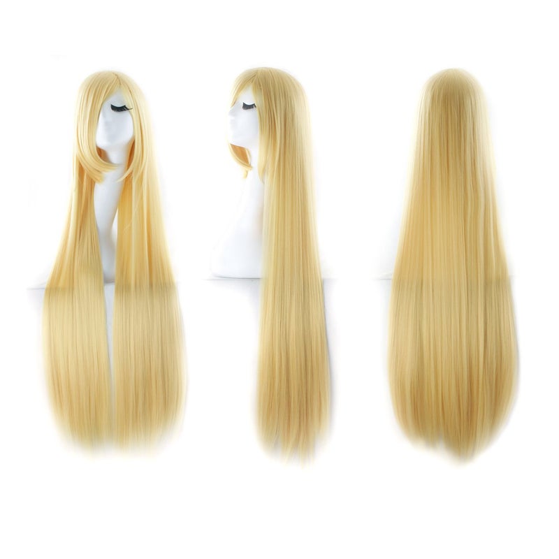 MapofBeauty MapofBeauty 40" 100cm Anime Costume Long Straight Cosplay Wig Party Wig (Blonde)  - Image 4