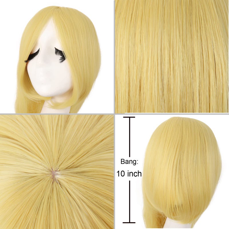 MapofBeauty MapofBeauty 40" 100cm Anime Costume Long Straight Cosplay Wig Party Wig (Blonde)  - Image 5