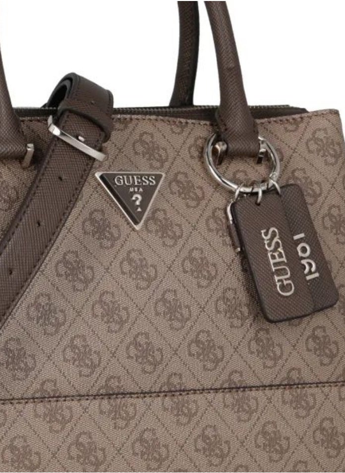 GUESS - GUESS Monogram Satchel Handbag For Women - Image 1