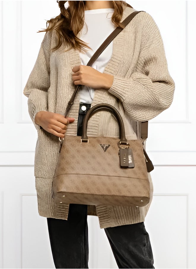 GUESS - GUESS Monogram Satchel Handbag For Women - Image 1