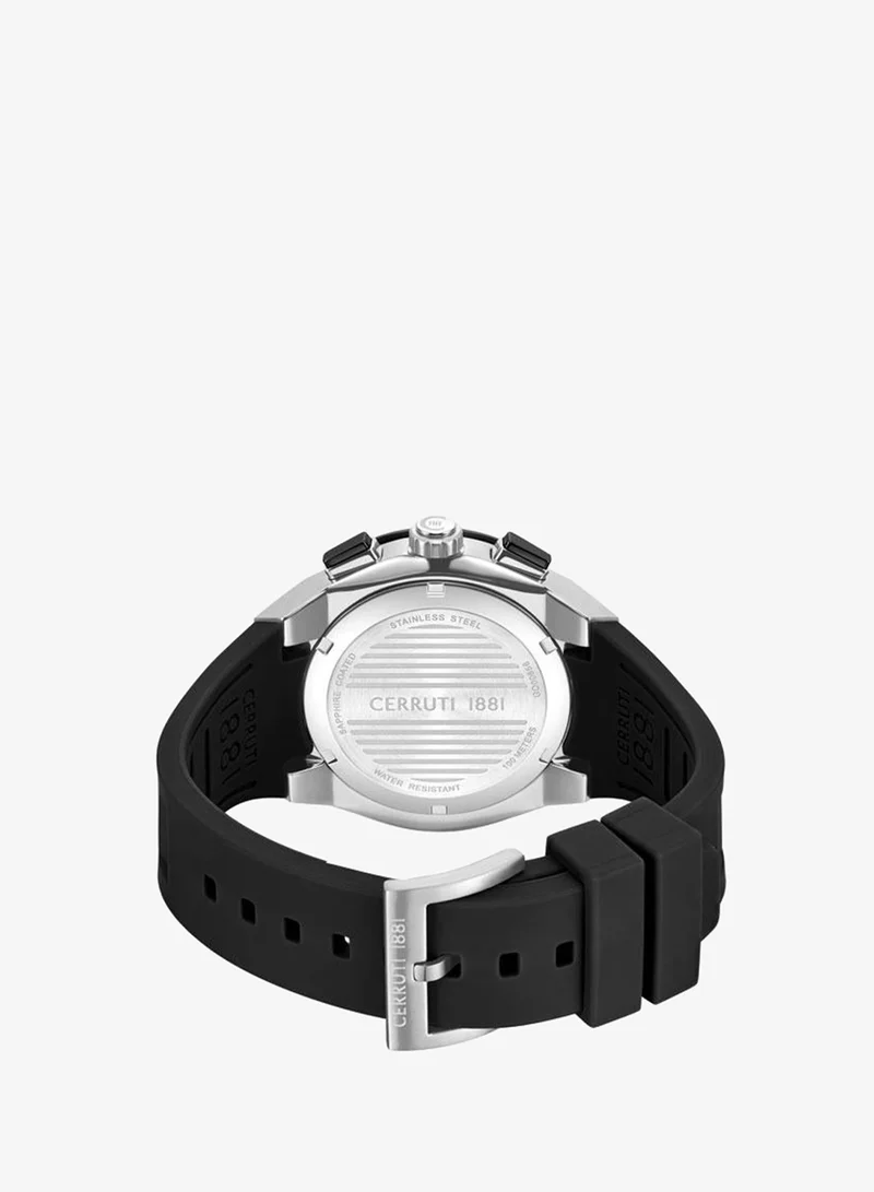 CERRUTI 1881 black Men's Ruscello 44mm Black Dial Silicone Strap Multifunction Watch For Men for Men | Best Price UAE