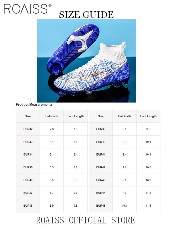 roaiss High Top Long Spike Football Shoes for Men Professional Training Anti-Slip Wear-Resistant Soccer Cleats Teens Comfortable Breathable Odorless Sports Spikes with Premium Leather Upper  - Image 5