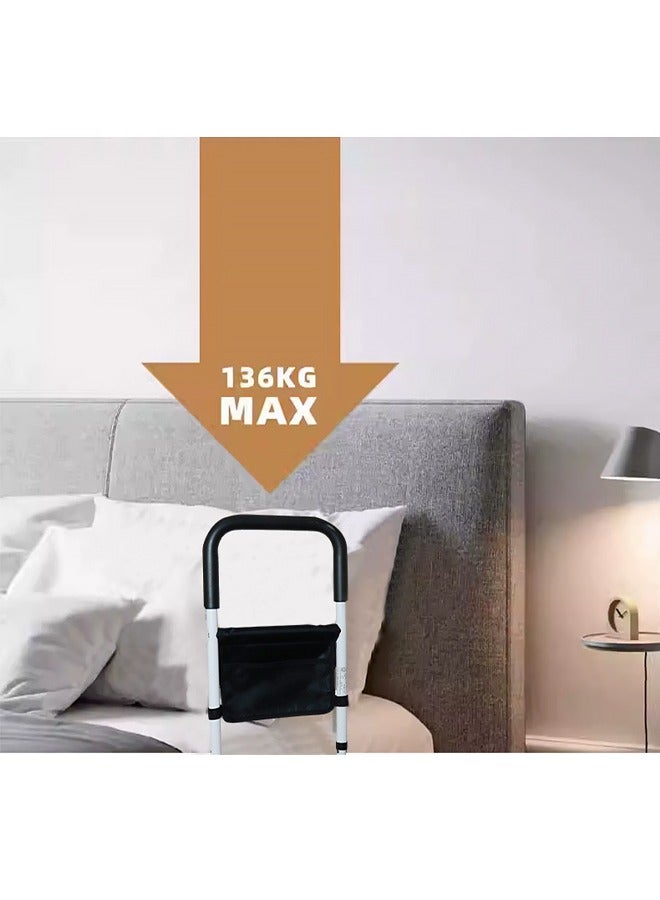 DAREU Adjustable Bed Rails for Elderly Adults with Storage Pocket – Medical Safety Bed Assist Handle with Non-Slip Grip and Slide-Under Support – Portable Bed Guard Cane for Seniors and Patients - Image 4