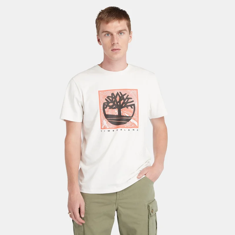 تمبرلاند تيشيرت برسم جرافيكي في الأمام للرجال