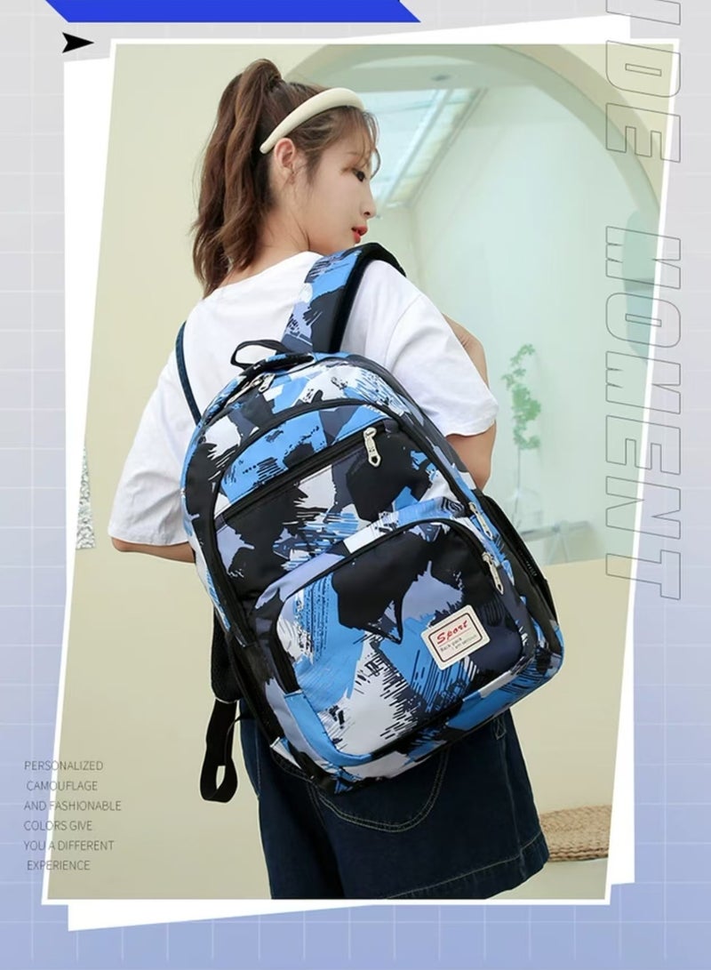 SUNSTAR New 3-piece large capacity backpack set camouflage color lunch box pencil box campus backpack - Image 2