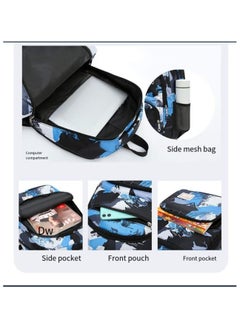 SUNSTAR New 3-piece large capacity backpack set camouflage color lunch box pencil box campus backpack  - Image 3