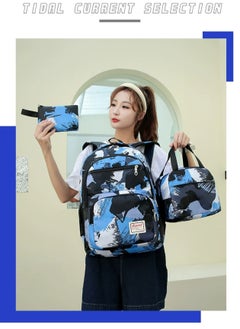 SUNSTAR New 3-piece large capacity backpack set camouflage color lunch box pencil box campus backpack  - Image 4