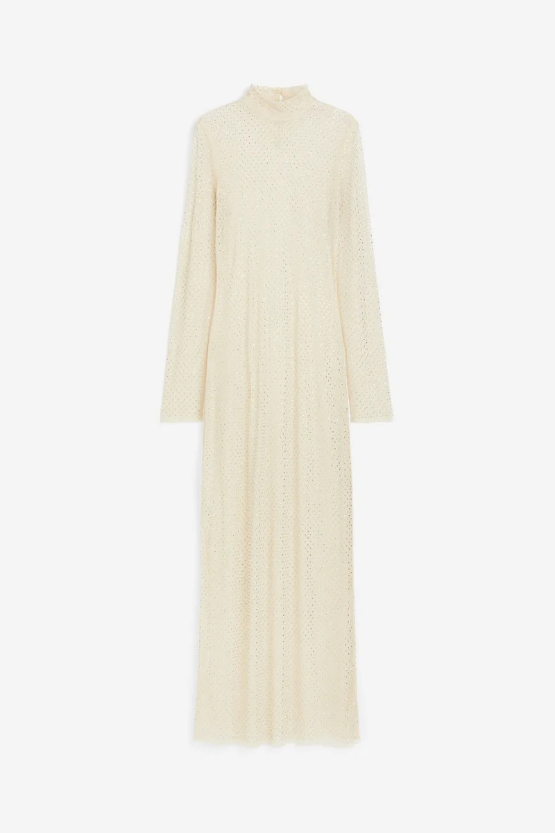 اتش اند ام فستان مزخرف بأحجار الرايون