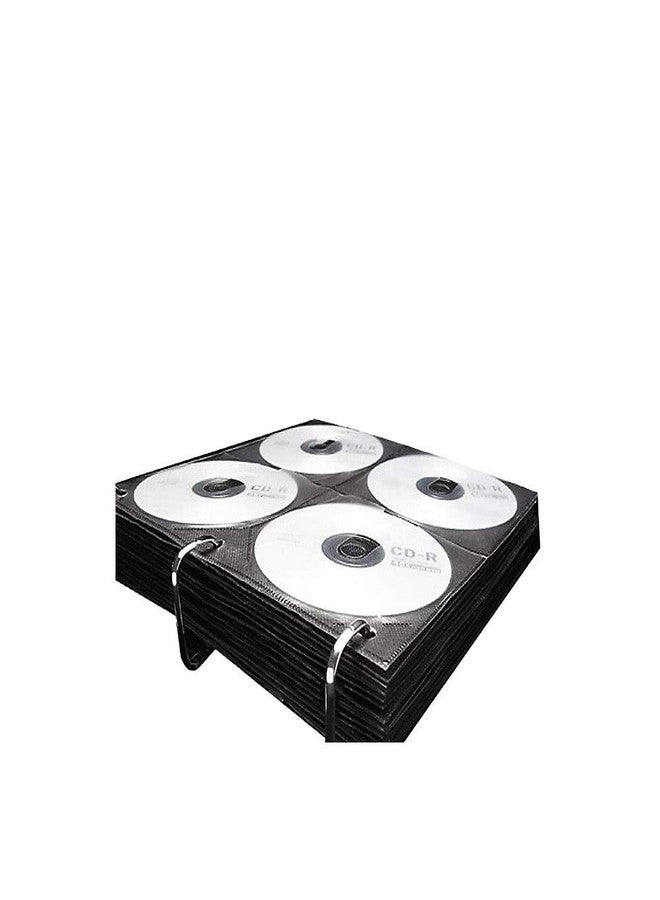 صفحات إدخال أقراص Vaultz، مثقوبة بثلاثة ثقوب، 10 × 10.875 بوصة، 8 أقراص مضغوطة/صفحة، 50 صفحة/عبوة، أسود (VZ01415) - Image 1