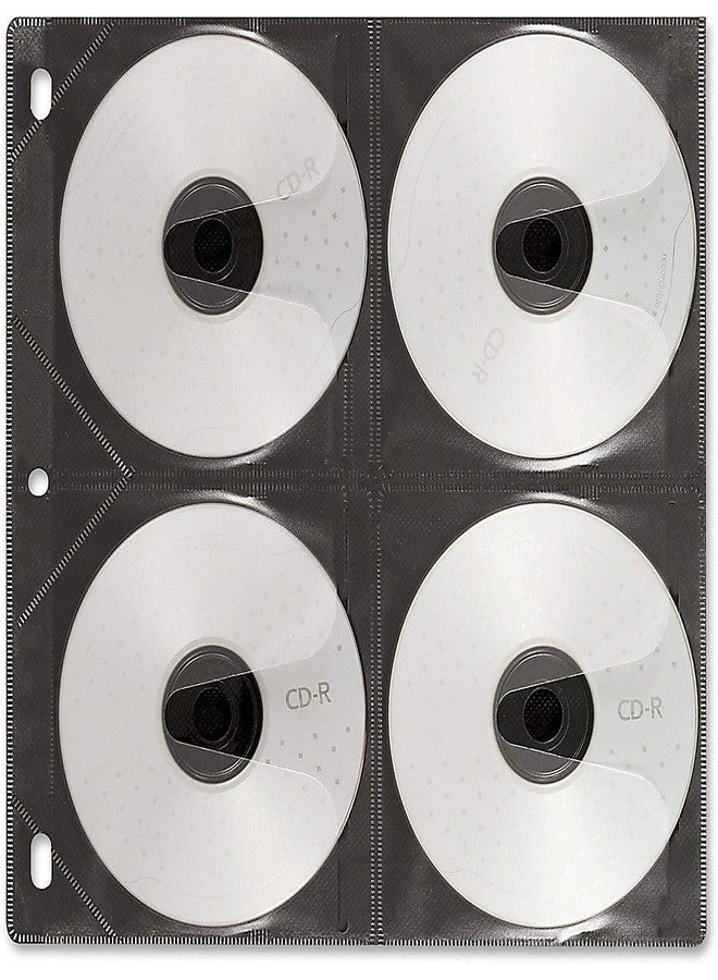 صفحات إدخال أقراص Vaultz، مثقوبة بثلاثة ثقوب، 10 × 10.875 بوصة، 8 أقراص مضغوطة/صفحة، 50 صفحة/عبوة، أسود (VZ01415) - Image 4
