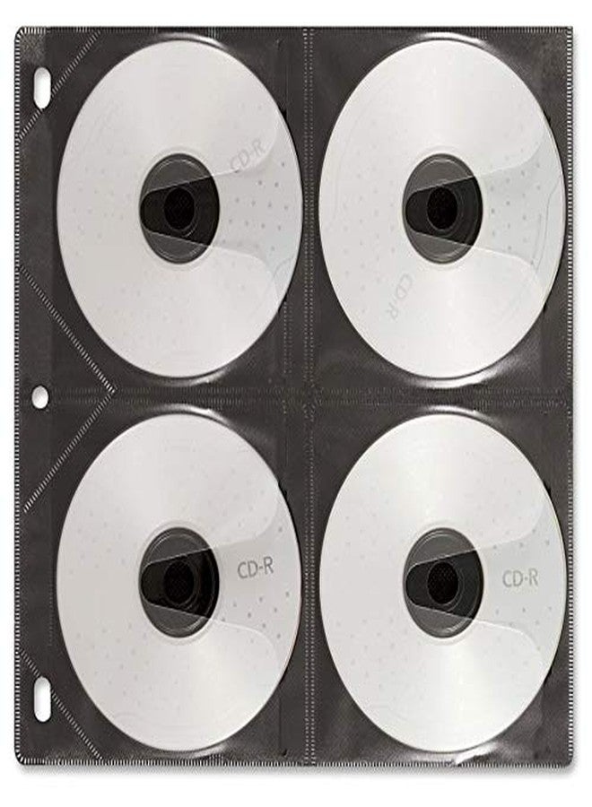 صفحات إدخال أقراص Vaultz، مثقوبة بثلاثة ثقوب، 10 × 10.875 بوصة، 8 أقراص مضغوطة/صفحة، 50 صفحة/عبوة، أسود (VZ01415) - Image 5