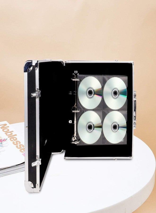 صفحات إدخال أقراص Vaultz، مثقوبة بثلاثة ثقوب، 10 × 10.875 بوصة، 8 أقراص مضغوطة/صفحة، 50 صفحة/عبوة، أسود (VZ01415) - Image 2