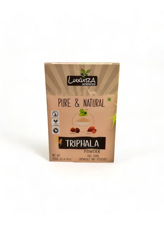 Luxura Sciences Organic Triphala Powder 200 Gms- Balancing For Detoxification & Rejuvenation (200 G)  - Image 1