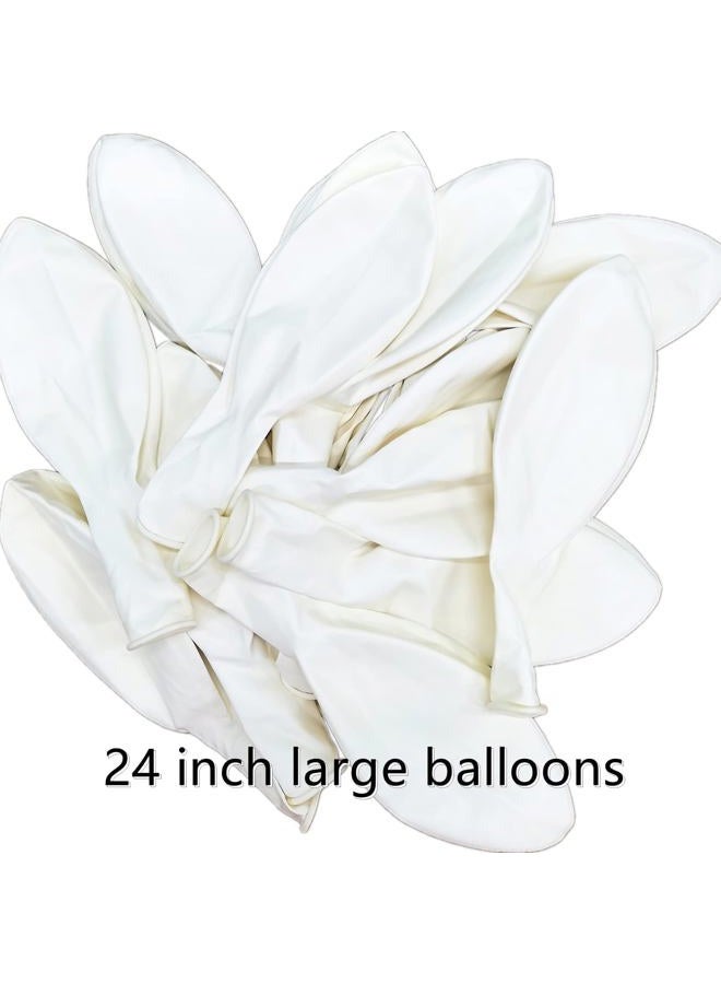 kockuu 15pcs Latex Big Balloons 24 Inch White Large Balloons Giant Heavy Duty Balloons for Wedding Baby Shower Mother's Day Birthday Party Decorations - Image 3