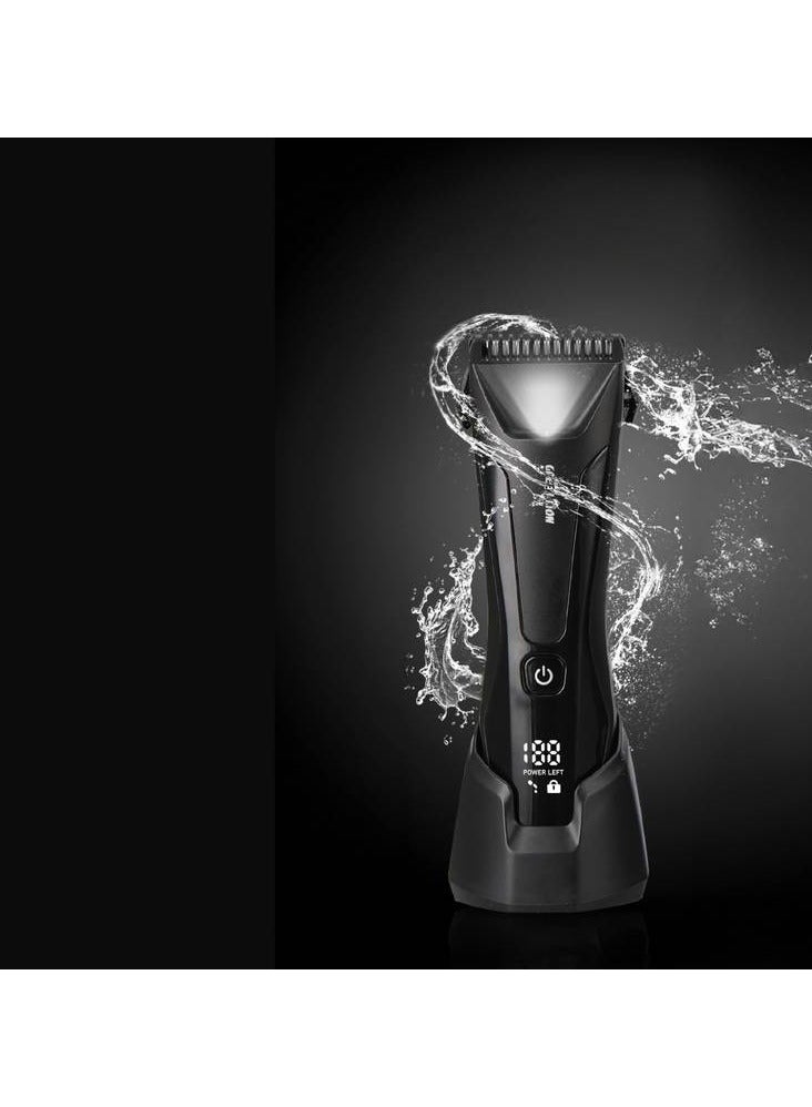 GREEN LION Sensitive Pro Body Trimmer / Digital Display / LED Light / Different Combs / Extra-powerful Motors / Detachable Blade / Easy for Cleaning / High Power Motor / High Battery Capacity - Black - Image 2