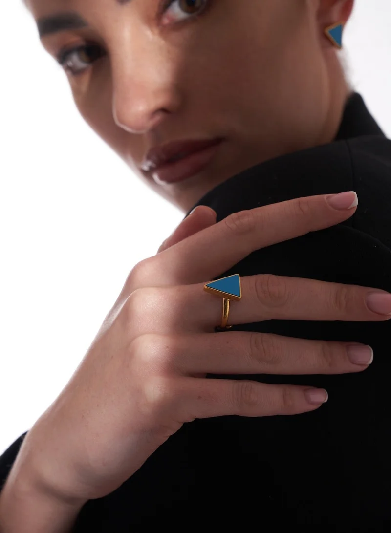 هزمير جولري Bliss Turquoise Ring in Gold plated Sterling Silver