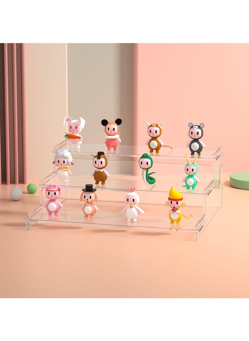 Generic Clear Acrylic Display Stand, 3 Tiered Display Riser Stand Perfume Stand Organiser for Pop Figures, Perfume, Cupcake, Dessert, Nail Polish, Transparent  - Image 2