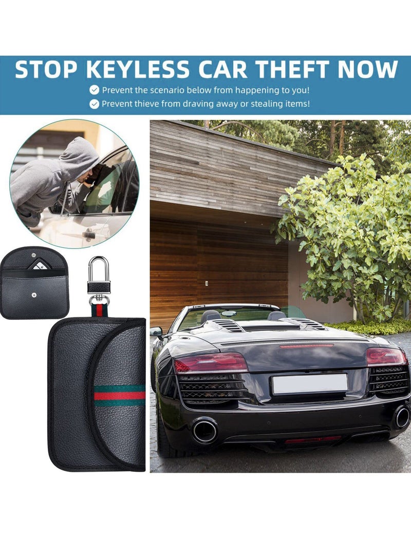 Excefore Faraday Pouch for Car Keys, 2 Pack Car Key Signal Blocking Pouch, Keyless Signal Blocking Key Case,RFID Anti-Theft Faraday Bag for Car Security, Anti-theft Signal Blocking Pouch car gift set - Image 2