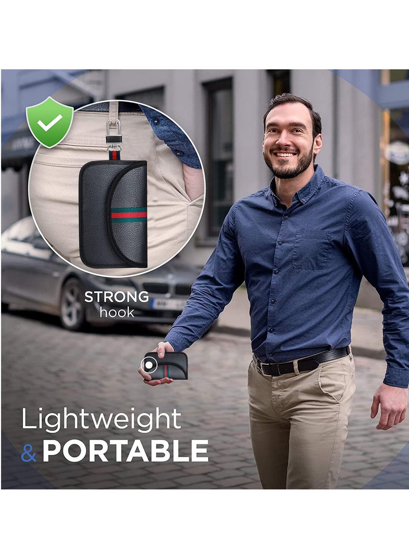 Excefore Faraday Pouch for Car Keys, 2 Pack Car Key Signal Blocking Pouch, Keyless Signal Blocking Key Case,RFID Anti-Theft Faraday Bag for Car Security, Anti-theft Signal Blocking Pouch car gift set - Image 5