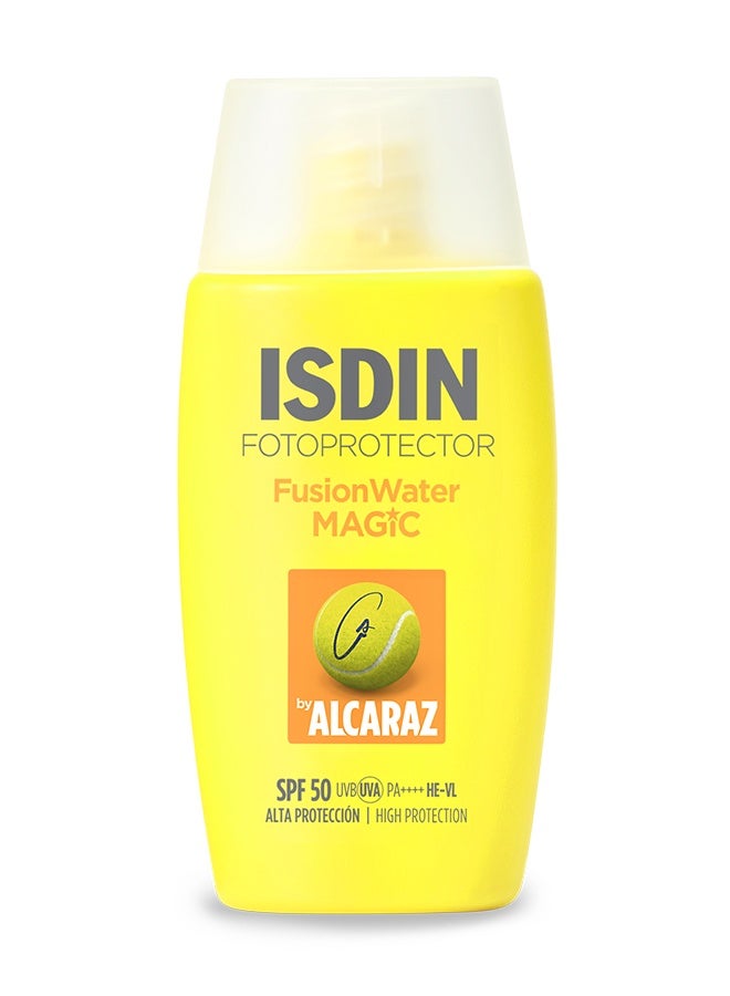 إيسدن Fusion Water Magic By Alcaraz SPF50+ Facial Sunscreen 50ml – Ultra-Light Daily Face Sunscreen with Hyaluronic Acid, Vitamin E & Heat Stress Protect, Broad Spectrum UVA/UVB Protection, Water & Sweat Resistant, Non-Greasy Invisible Finish for All Skin Types - Image 1