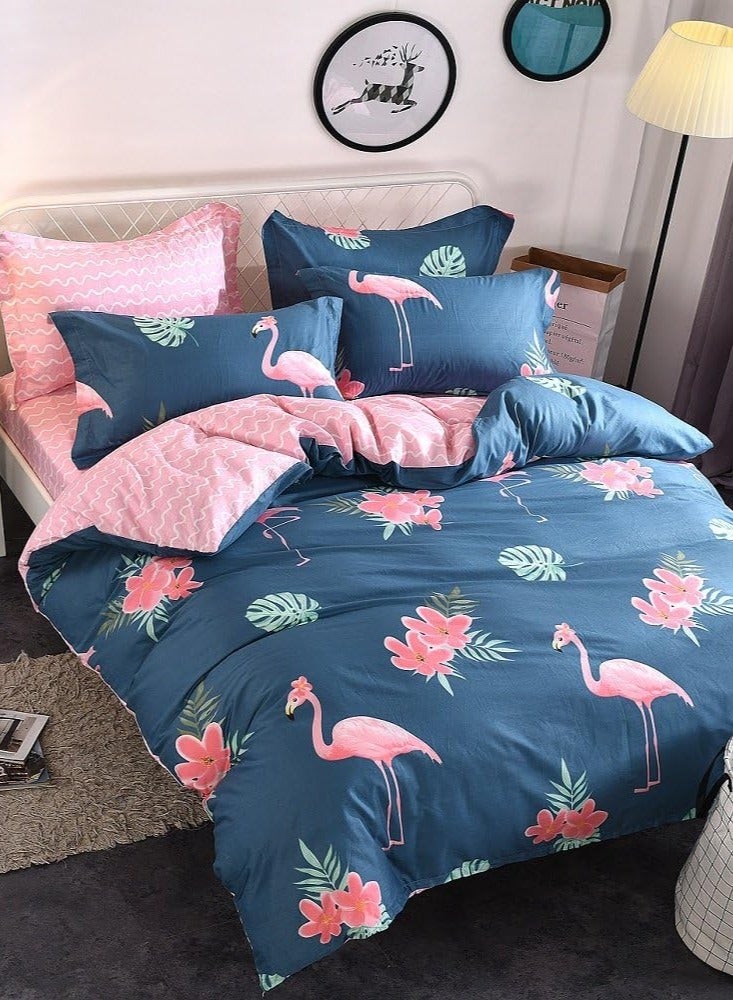 طقم ملاءة سرير مطبوع مقاس كينج من 3 قطع قطن متعدد الألوان - Image 3